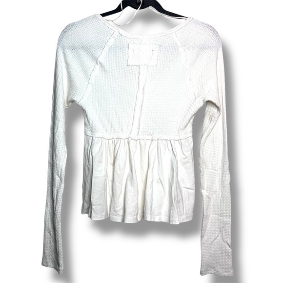 Free People Women's Found Your Babydoll Thermal Top Size: Small Ivory/white - Picture 2 of 4